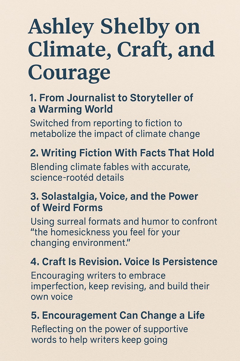 Ashley Shelby on Climate, Craft, and the Courage to Keep Writing