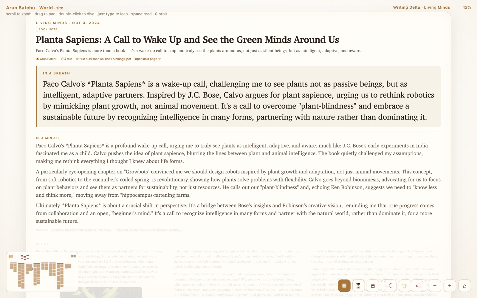 All the way down: a book note as a three-column broadsheet, cover and all